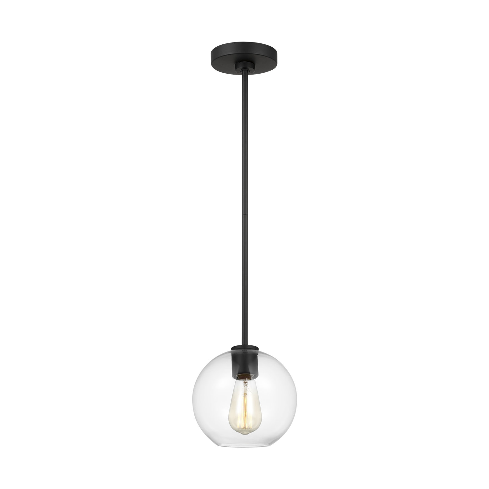 Childerley 1 - Light Single Globe Pendant, Black