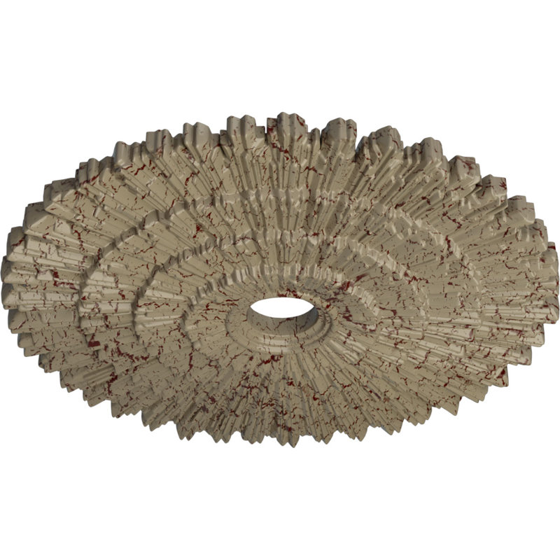 Médaillon de plafond Endurathane Eryn, 24 3/4 po de diamètre extérieur x 3 1/4 po de diamètre intérieur x 1 7/8 po de P (convient aux auvents jusqu'à 4 po), fini craquelé Gobi peint à la main