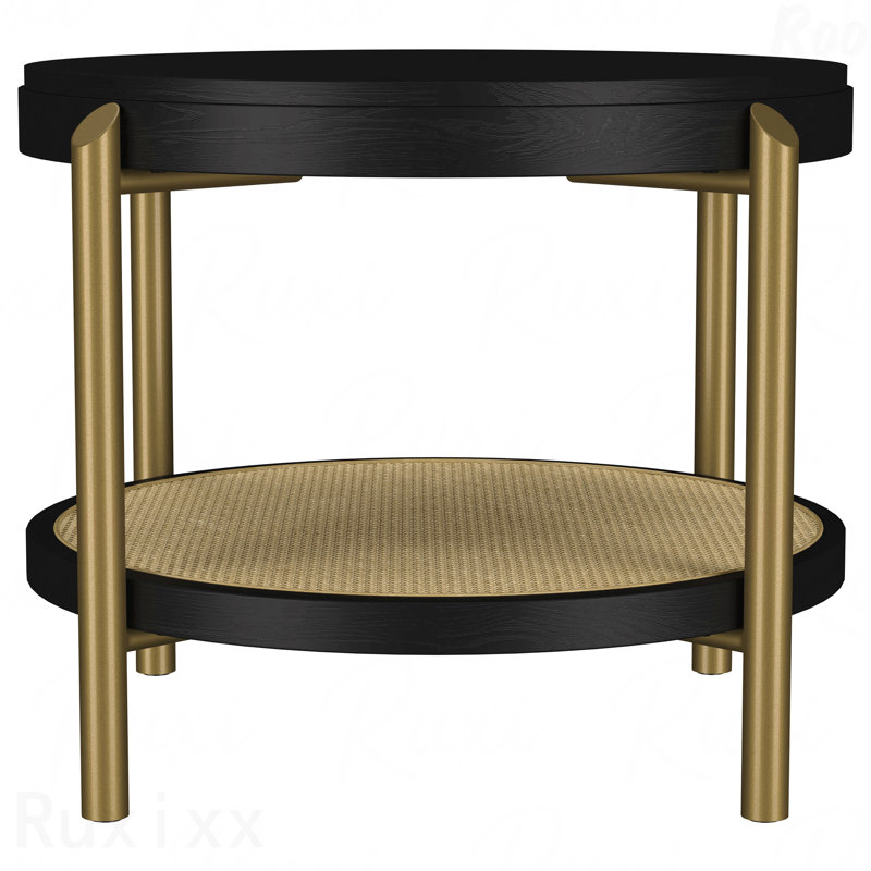 Black Round End Table