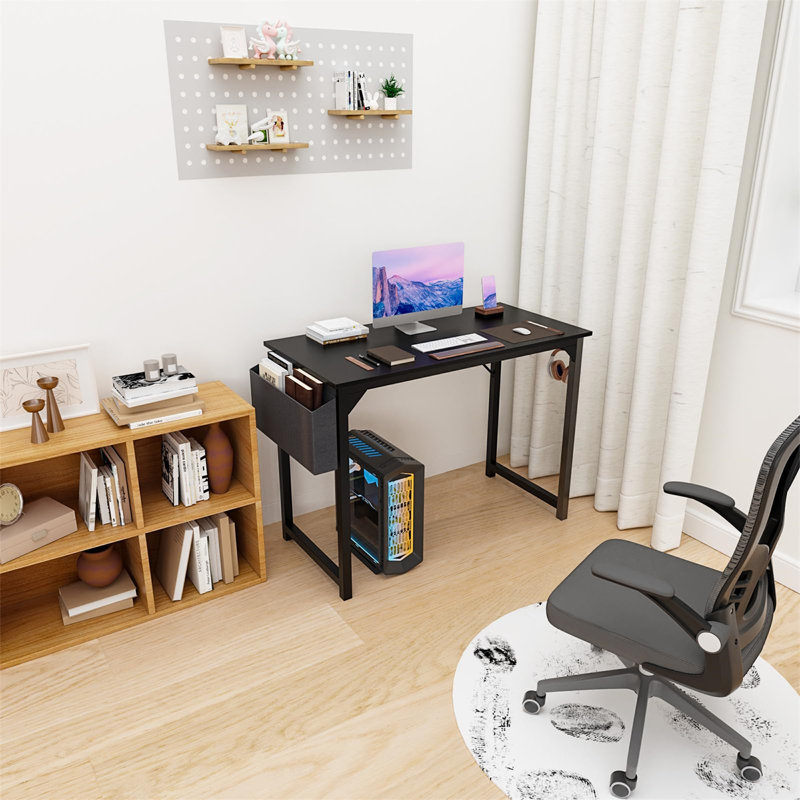Bureau d'écriture Toygar, H 29,8 po x l 40 po x P 19,69 po, Noir / Noir