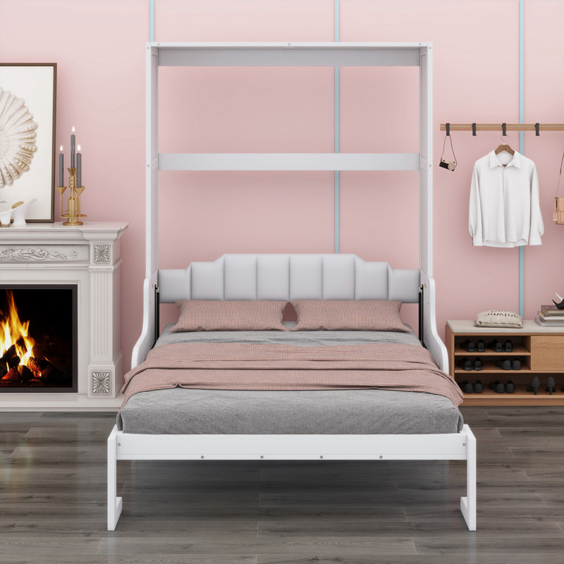Lit escamotable mural Murphy avec coussin, Blanc