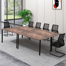Carlsbad 110.6''Wide 8FT Modular Rectangular Conference Table, Modern Seminar Table