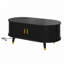 Oval Fluted Coffee Table with Charging Station-425729652