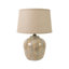 Lampe de table en grès peint à la main avec abat-jour en lin