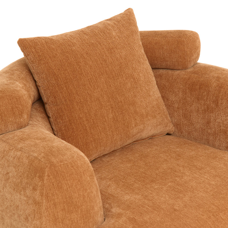 Fauteuils d'appoint surdimensionnés, méridienne moderne en chenille de 38 pouces pour la maison