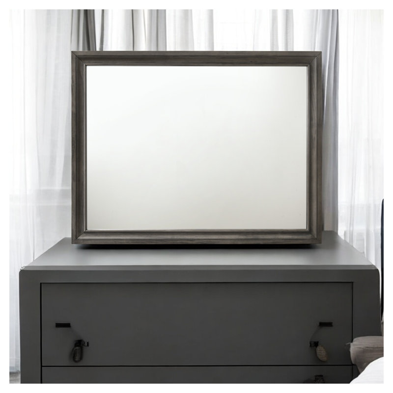 Miroir de coiffeuse à finition grise Naima