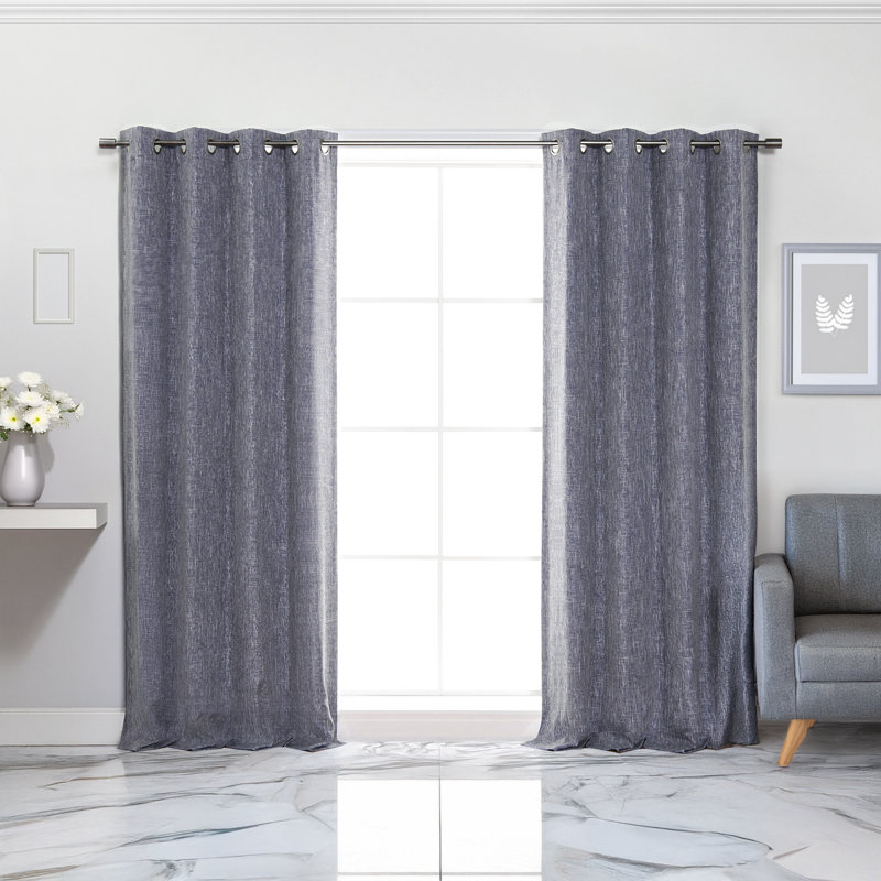Paire de rideaux occultant avec œillets Spates, Indigo, l 52 po x L 96 po
