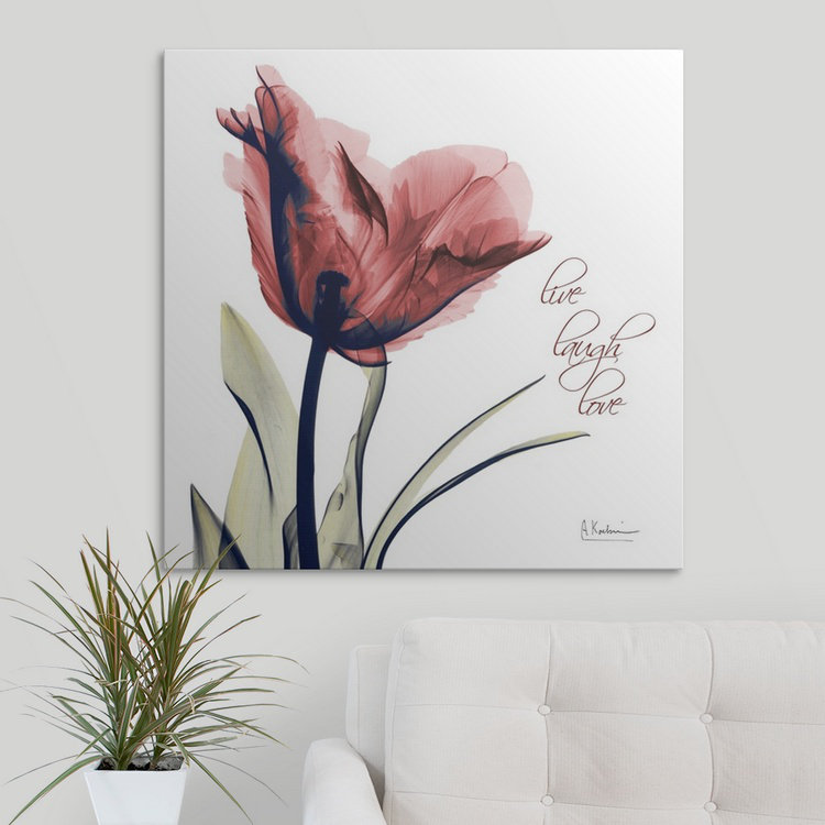 «tulip live, rire, love x-ray par albert koetsier,, reproduction de photo, H 30 po x l 30 po x P 1,5 po, Toile