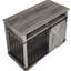 Cage pour chien en bois gris avec rangement et cloison - Meuble de rangement spacieux pour animaux