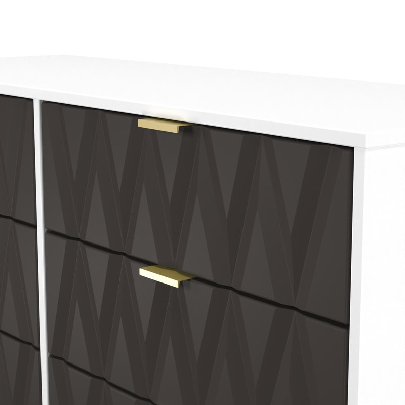 Baturhan 6 Drawer Wide Chest (Ready Assembled), Graphite/White