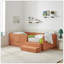 Lit simple multifonctionnel pour enfant avec garde-corps et rangement, lit simple avec marchepied de sécurité et tissu Boucle (80,5 po x 44,5 po x 23 po)