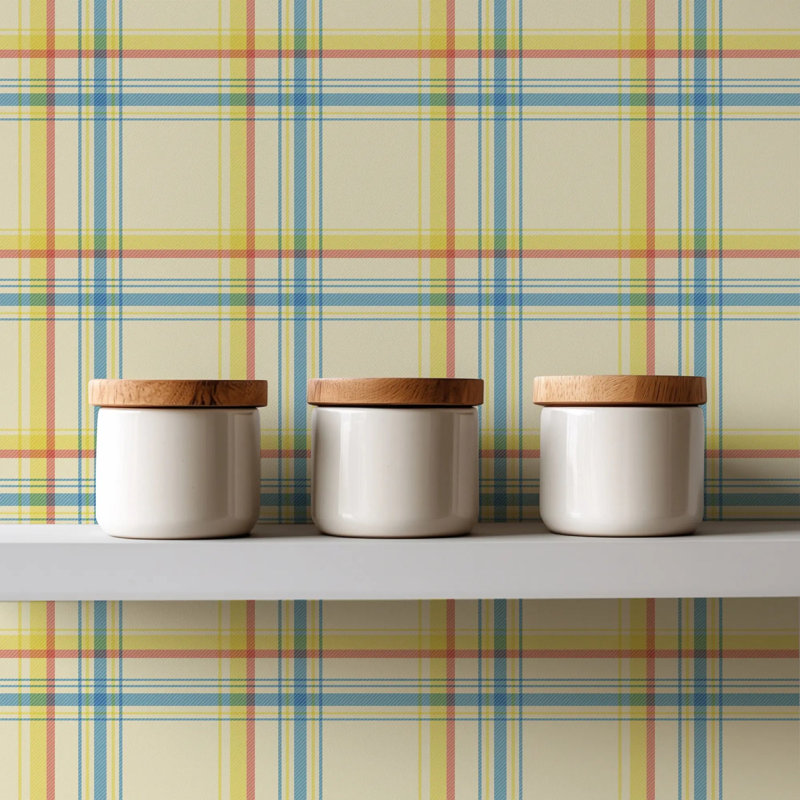Ashcroft Tartan, Primary Picnic, Faux Grasscloth