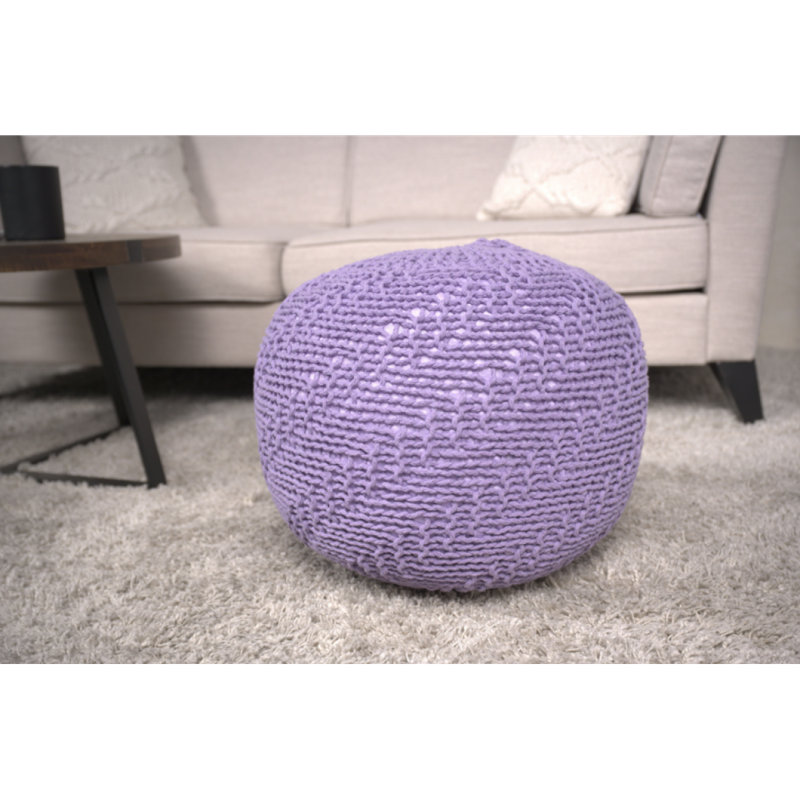Pouf rond en coton Bordeaux, lavande, Lavande