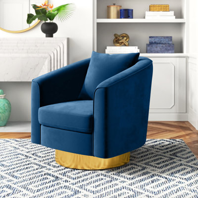Kataleya Velvet Swivel Barrel Chair