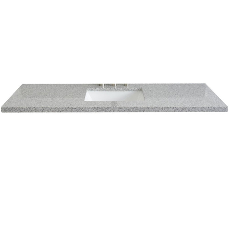 Plateau de meuble-lavabo simple 61 po avec lavabo, Granite