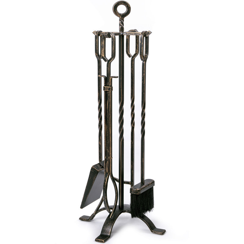 Ensemble d'outils de foyer en fer 5 pièces Sundberg, Or noir
