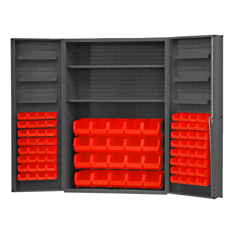 Edmonton Single Storage Cabinet ( 72'' H x 48.13'' W x 24.56'' D), Red