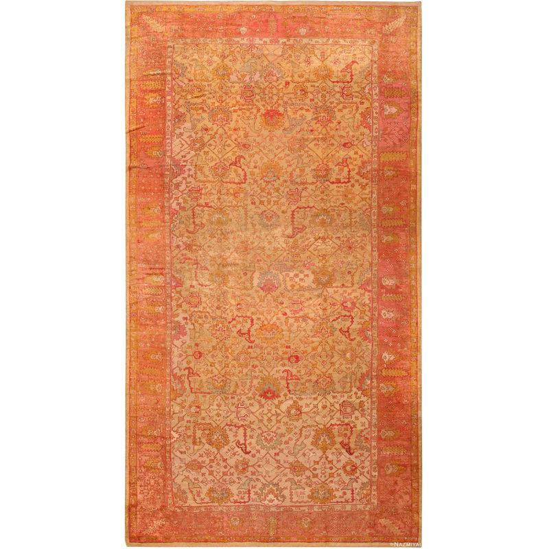 Oversized Antique Shabby Elegance Turkish Oushak Rug