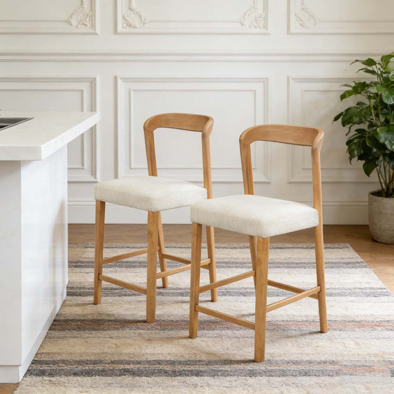 Solid Rubber Wood Counter Stools