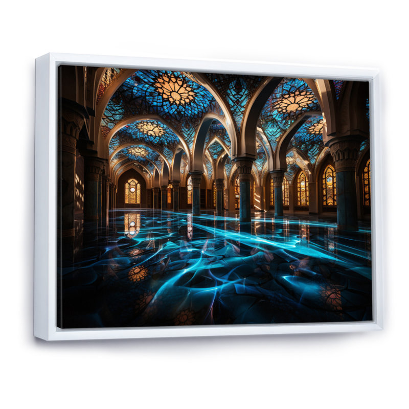 «Mosquée de l'Islam», reproduction d'art, H 12 po x l 20 po x P 1 po, Cadre flottant blanc