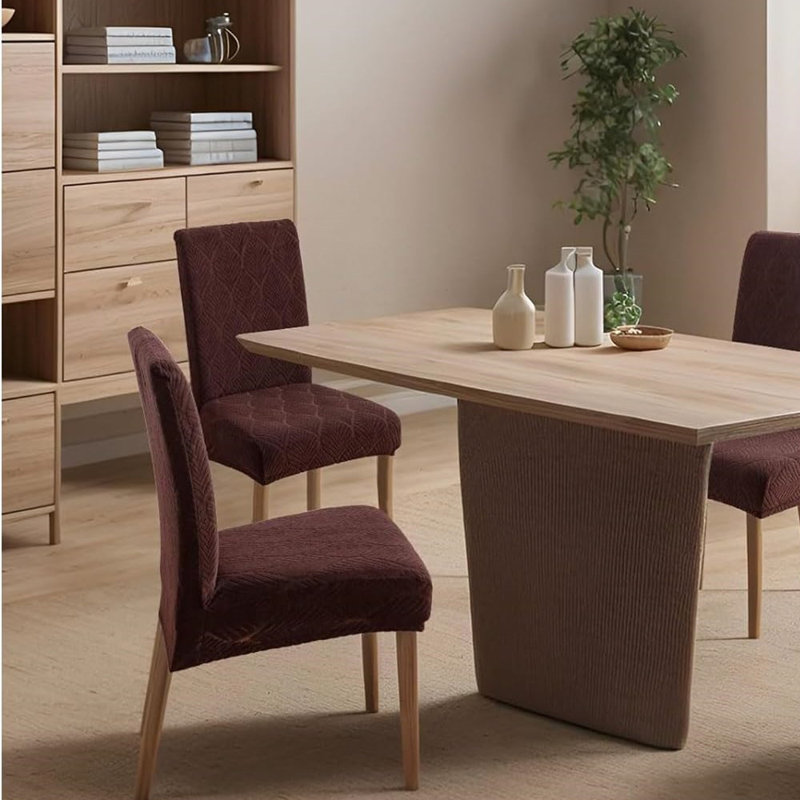 T-Cushion Dining Chair Slipcover, Brown