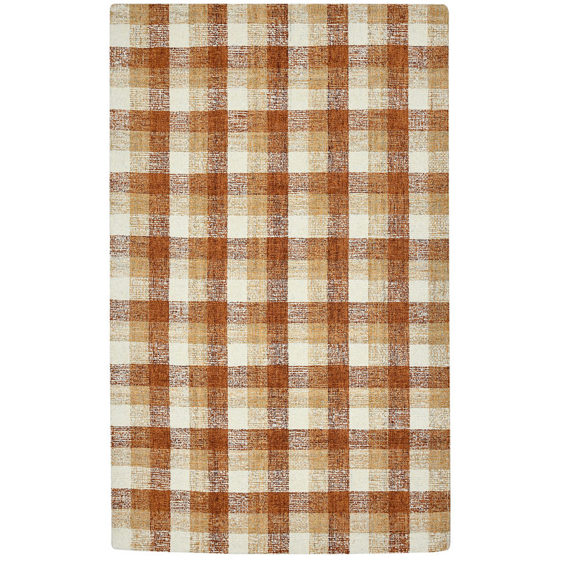 Azevedo Plaid Handmade Tufted Wool Area Rug, Rectangle 9' x 13"