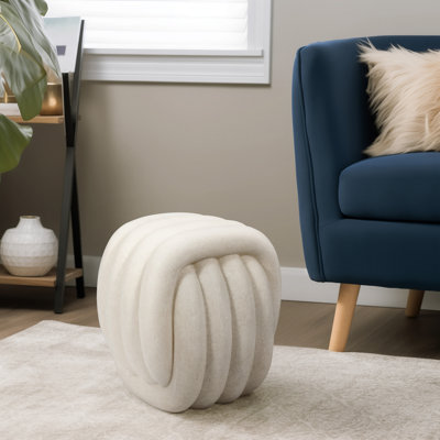 Stylish Upholstered Backless Stool for Home Décor – Decorative Accent Stool for Living Room and Vanity – Perfect Foot Stool for Bedroom – 18", White