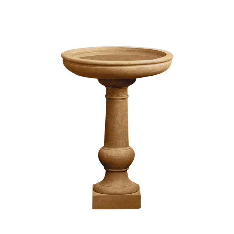Williamsburg Tea Table Birdbath, Travertine