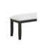 Banc rembourré moderne avec tissu gris et pattes au fini noir