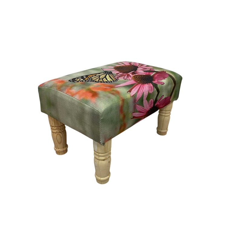 Aahaan 40cm Wide Rectangle No Pattern Footstool Ottoman, Pink