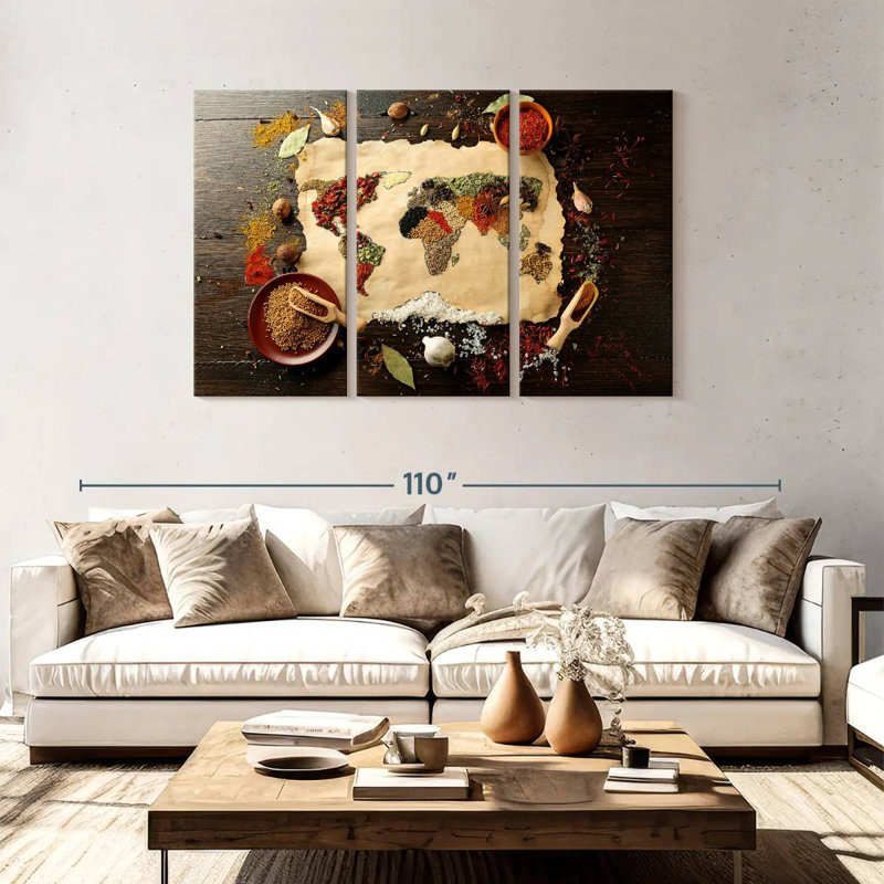 Yarlin Spices World Map, 48" H x 74" W