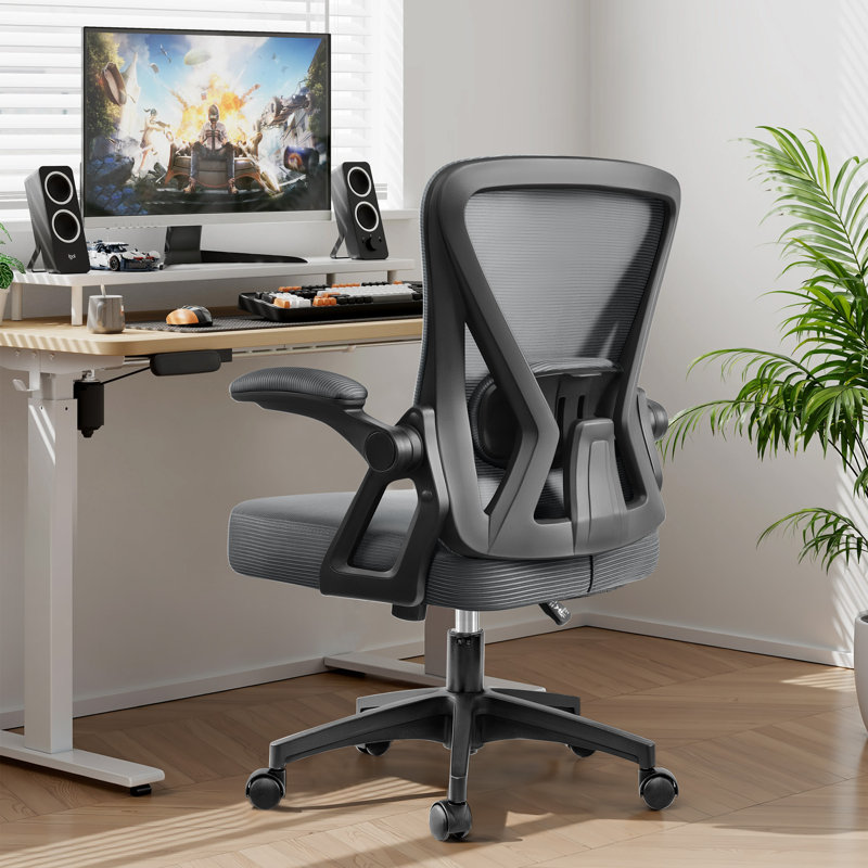 Weigelstown Ergonomic Office Chair with adjustable Arms, Dark Gray/Black