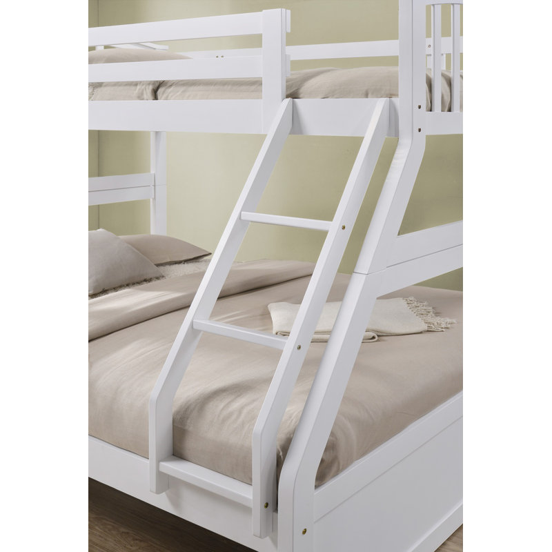 2 Drawer Triple Sleeper Bunk Bunk Bed, White (Bed Frame)