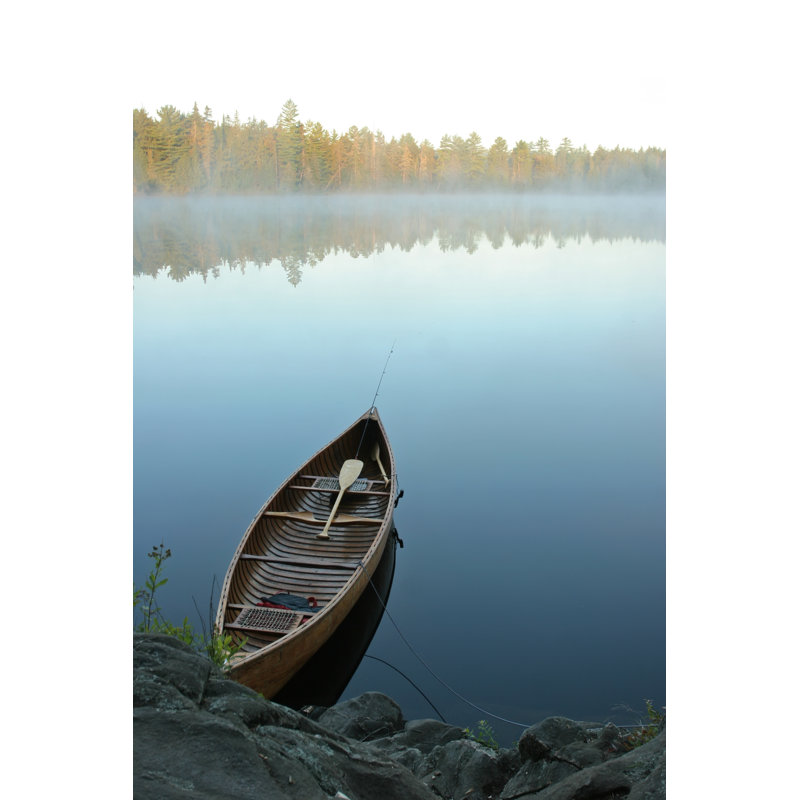 Canoe By The Shore - Wrapped Canvas Print, 76cm H x 51cm W x 3.8cm D