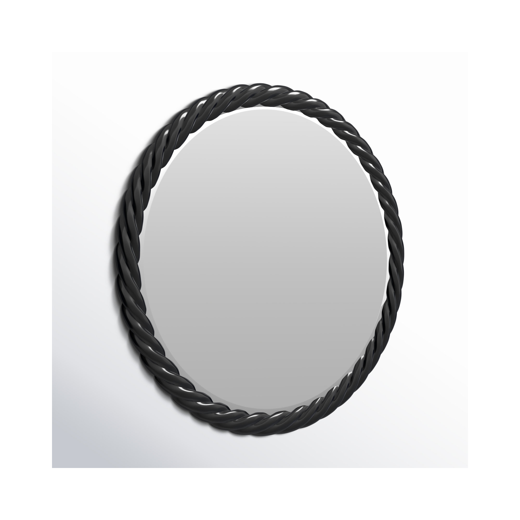 Mara Round Mirror, Black