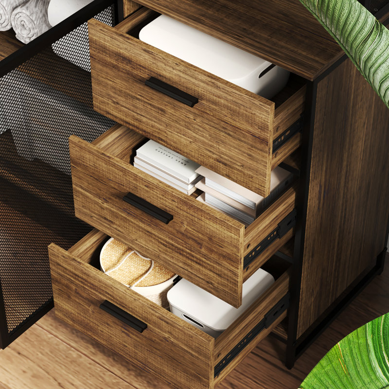 Armoire de bureau avec style rustique et structure en métal