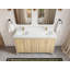 Bois de chêne blanc Atlanta X P 22 po D Meuble-lavabo double avec 2 po Quartz-108779952
