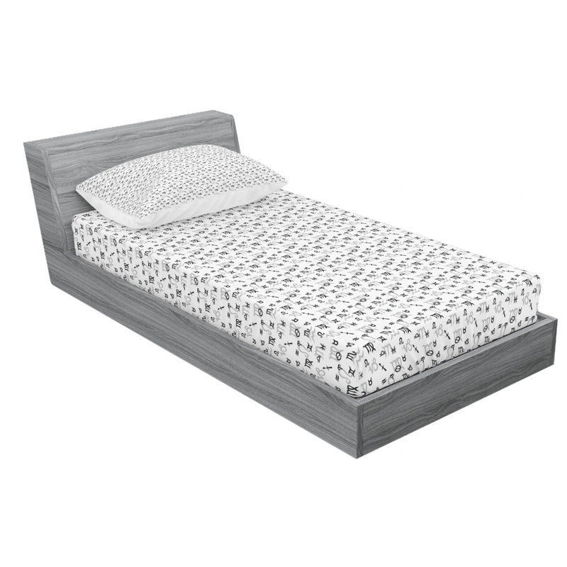 Microfiber Patterned Fitted Sheet, Twin Fitted Sheet with 1 Pillowcase