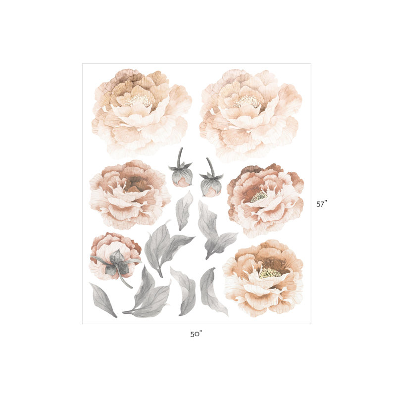 Adhésif décoratif fleur, Gris clair