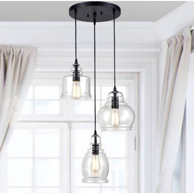 3 - Light Black Kitchen Island Pendant