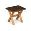 Tabouret de salle à manger moderne en fibre de béton brun avec base en bois d'acacia
