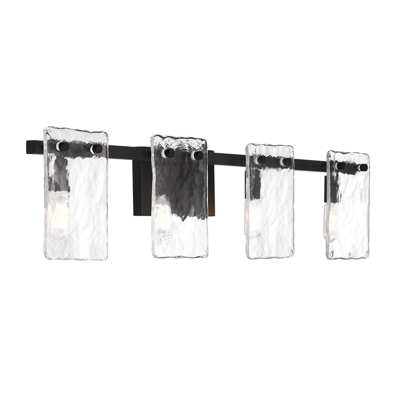  Luminaire pour meuble-lavabo de salle de bain 4 lumières Genry, H 7,75 po x l 35 po x P 35 po, Noir, Quatre lumières
