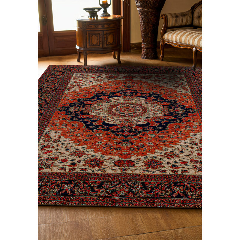Tapis en coton imprimé chenille Guria, Rectangle 5 pi 3 po x 6 pi 7 po