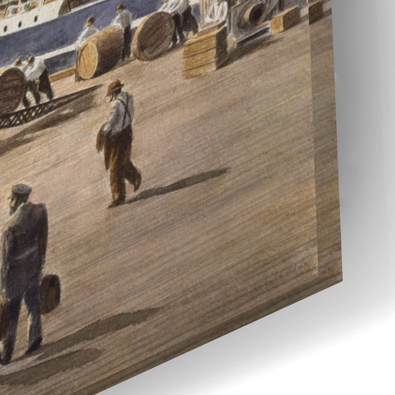 «The Green St. Wharf» par Stanton Manolakas, H 16 po x l 24 po x P 0,2 po