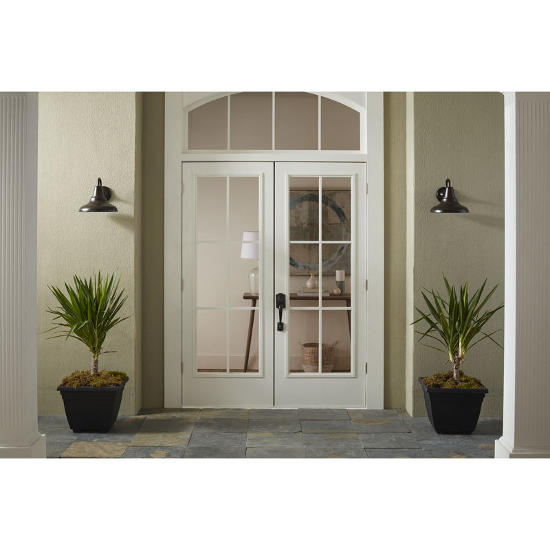Luminaire de grange d'extérieur Seoul, Bronze antique, H 10,5 po x l 12 po x P 13,25 po