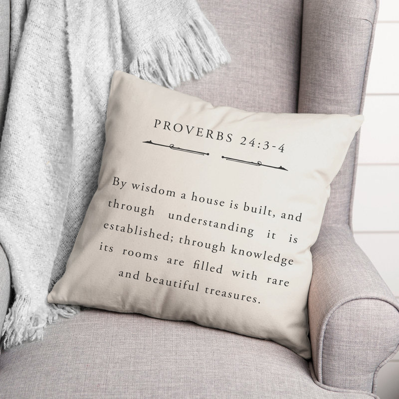 Proverbs 24 Square Pillow Cover & Insert