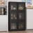 QT-3 Pack Stackable Storage Bins With Lids, Collapsible Plastic Storage Bins, Closet Organizers and Storage Containers with Doors For Home, Black, 25" L x 15.5" W x 42.5" H