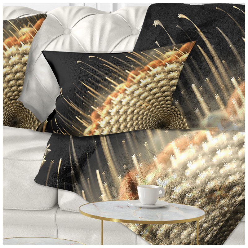 Motif de fleur brune fractale - coussin imprimé floral