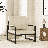 Mid Century Modern Accent Chair With Wood Frame, PU Leather Reading Armchair, Reading Leisure Dining Seating & Booth For Living Room Bedroom Waiting Room-1740679475