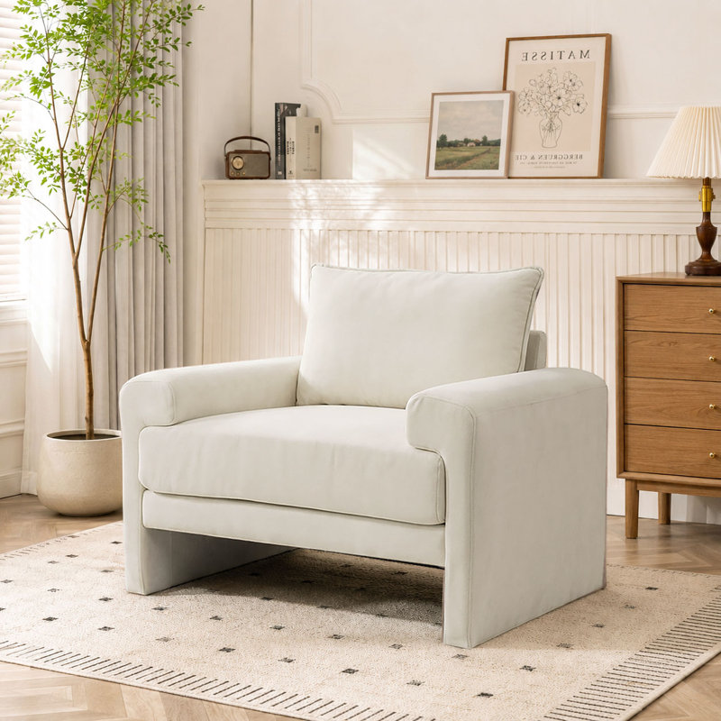 Canapé 40 po pour chambre d'ameublement, 1, Blanc